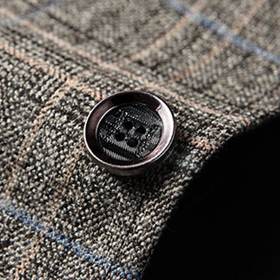 Herren - Klassischer karierter Vintage-Blazer mit Knopfverschluss für Herren
