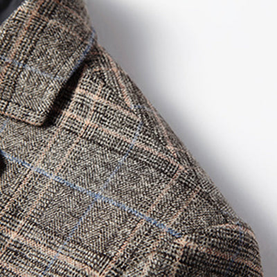 Herren - Klassischer karierter Vintage-Blazer mit Knopfverschluss für Herren