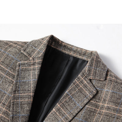 Herren - Klassischer karierter Vintage-Blazer mit Knopfverschluss für Herren