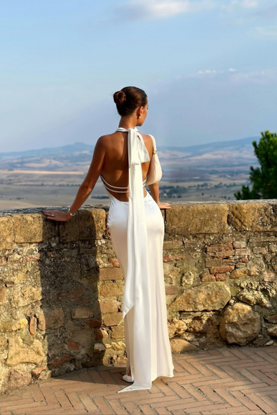 Nora™ – Perlen Maxikleid