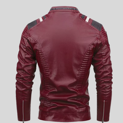 BARESI™ - BURGUNDERROTE MOTORRADJACKE