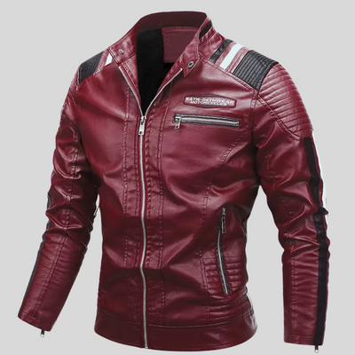 BARESI™ - BURGUNDERROTE MOTORRADJACKE