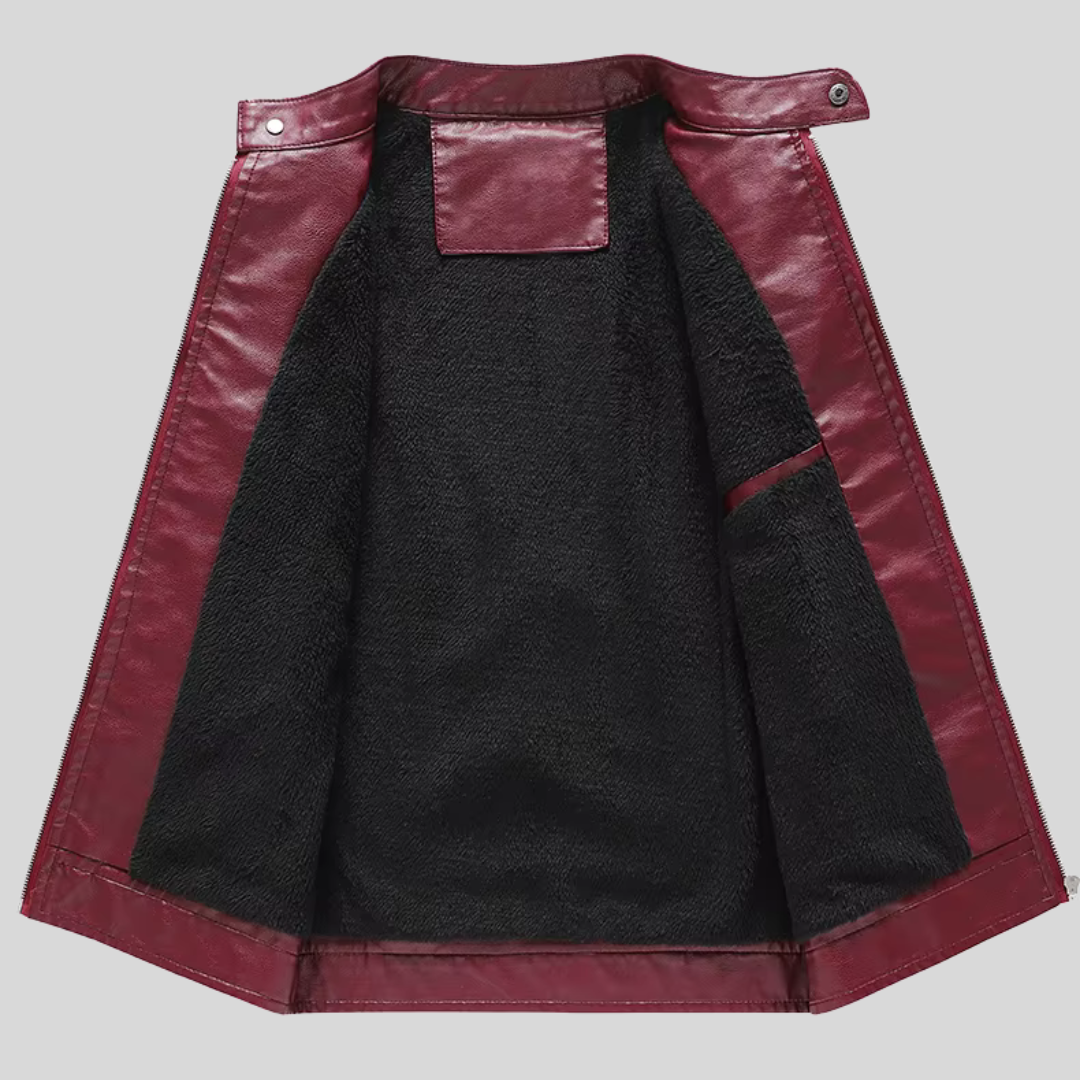 BARESI™ - BURGUNDERROTE MOTORRADJACKE