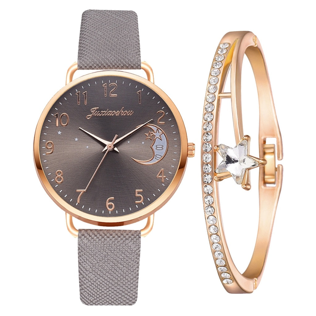 UHR MIT MONDÜBERTRAGUNG UND ARMBANDSET