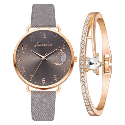 UHR MIT MONDÜBERTRAGUNG UND ARMBANDSET