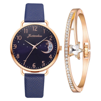 UHR MIT MONDÜBERTRAGUNG UND ARMBANDSET