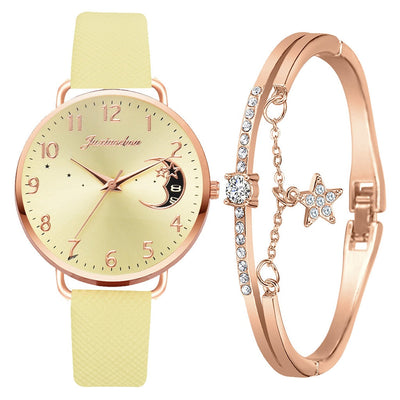 UHR MIT MONDÜBERTRAGUNG UND ARMBANDSET