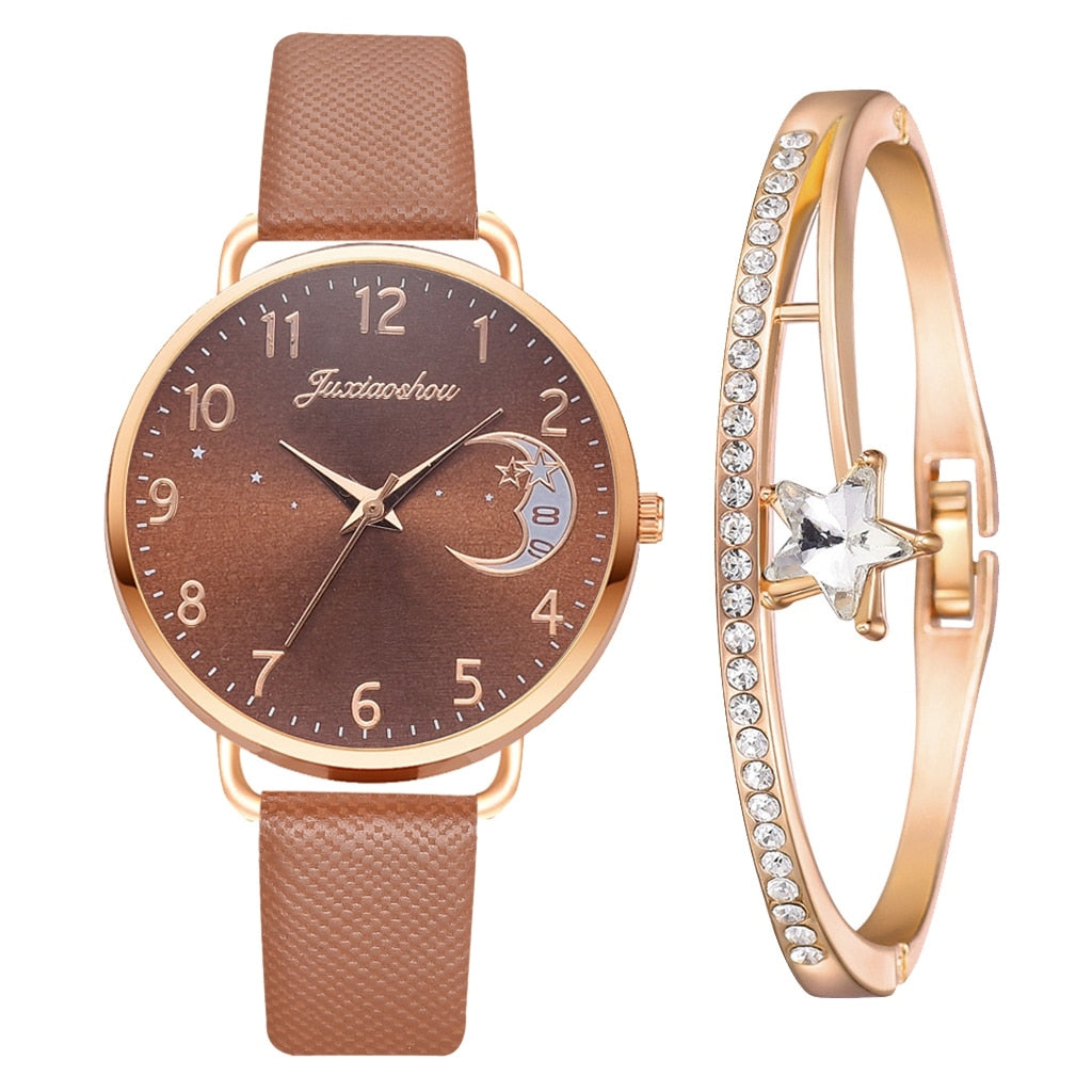 UHR MIT MONDÜBERTRAGUNG UND ARMBANDSET