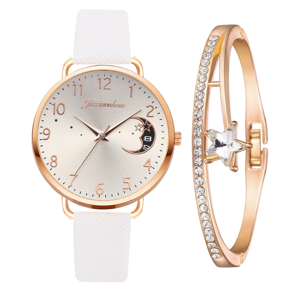 UHR MIT MONDÜBERTRAGUNG UND ARMBANDSET