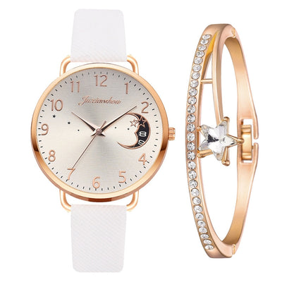 UHR MIT MONDÜBERTRAGUNG UND ARMBANDSET