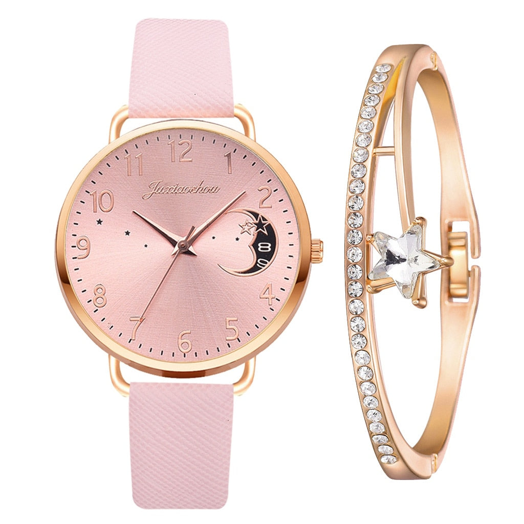 UHR MIT MONDÜBERTRAGUNG UND ARMBANDSET