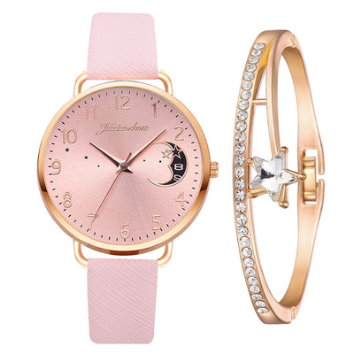 UHR MIT MONDÜBERTRAGUNG UND ARMBANDSET