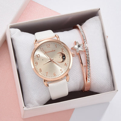 UHR MIT MONDÜBERTRAGUNG UND ARMBANDSET