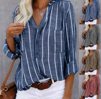 Giana™ - Gestreifte Freizeitbluse