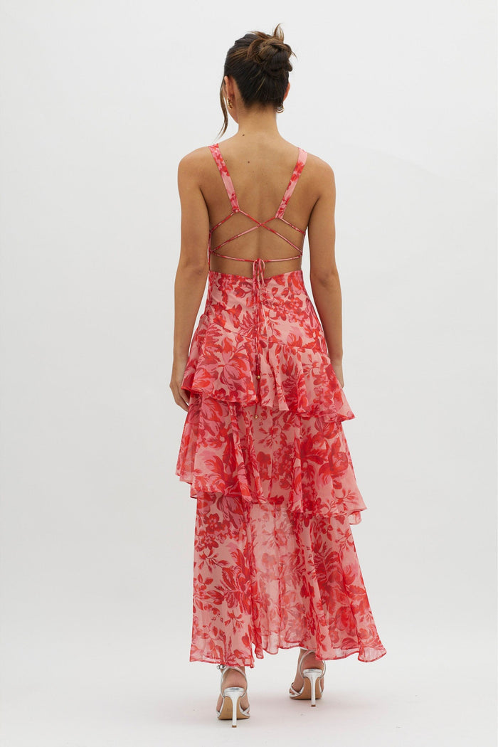 Romy™ - Maxikleid mit Riemen und Rüschen