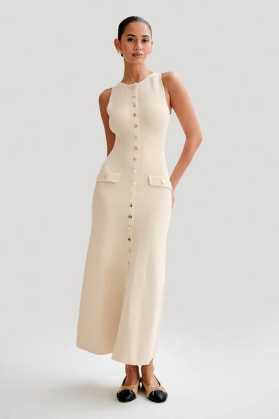 Anni™ - Strick Maxikleid ohne Ärmel