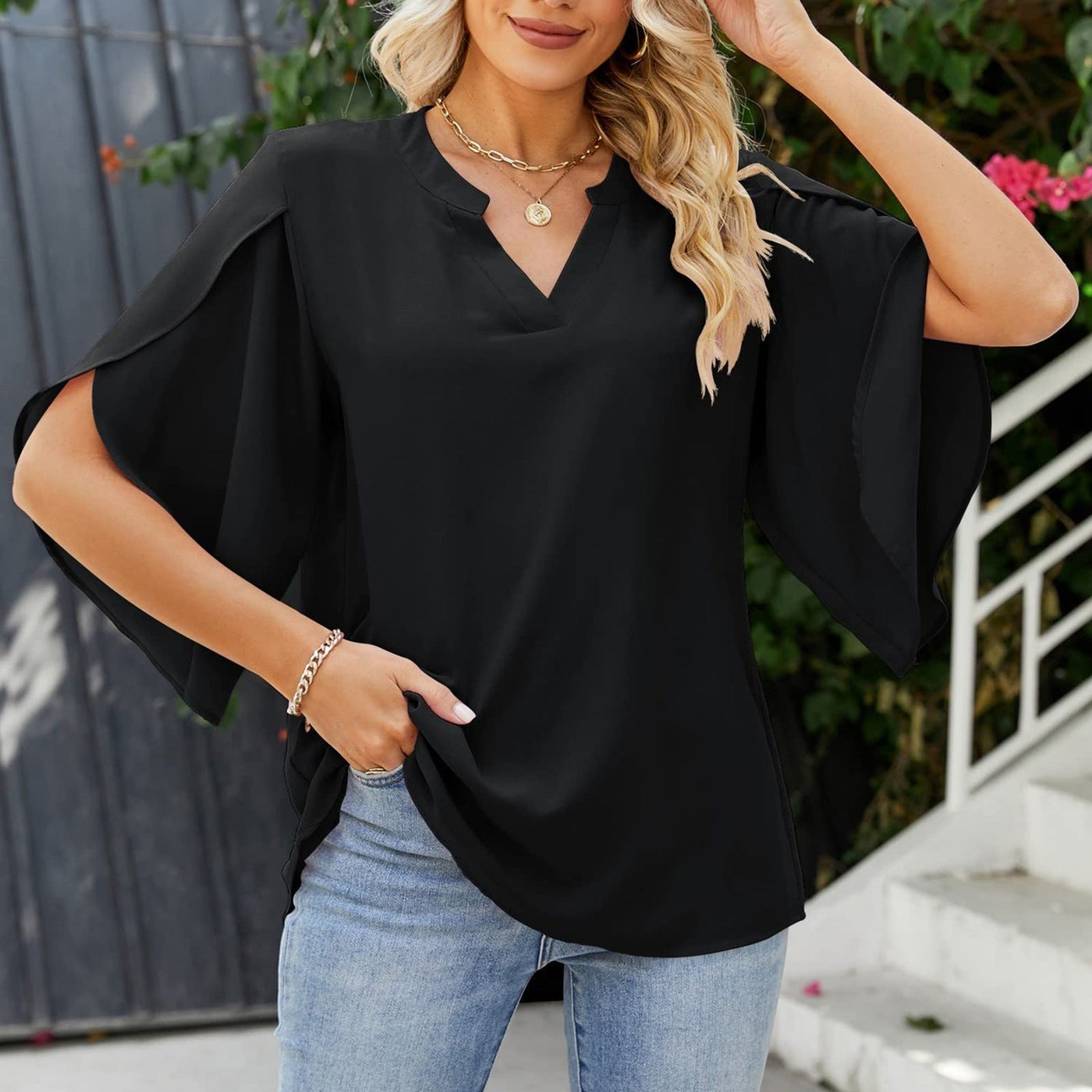 Leni™ - Elegantes Oberteil mit V-Ausschnitt