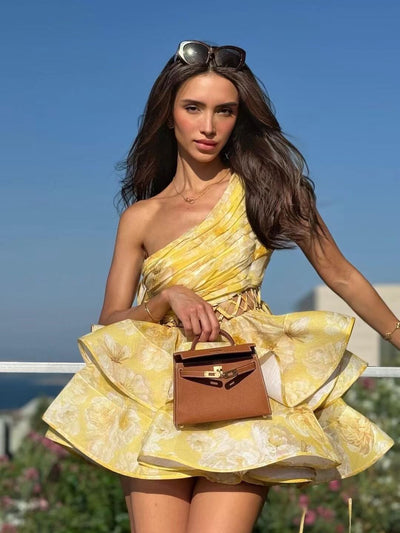 Maja™ - Floral One Shoulder Minikleid