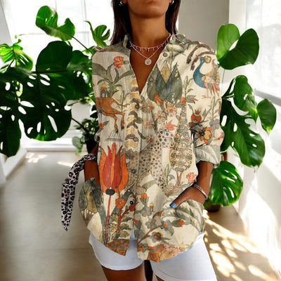 Talia™ - Vintage-Bluse mit Blumendruck