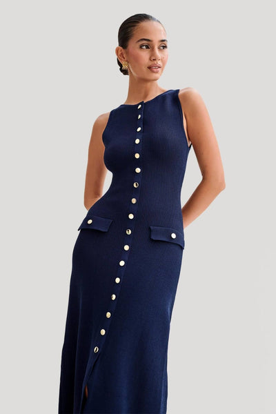 Nora™ – Strick Maxikleid ohne Ärmel