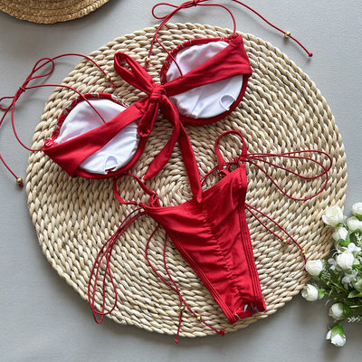 Nuria™ - Embroidery Split Badeanzug