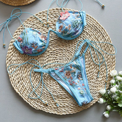 Nuria™ - Embroidery Split Badeanzug