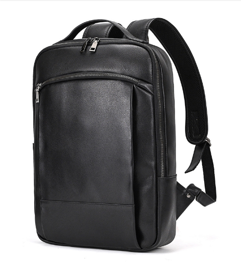 Bamburgh™ - Schwarzer Laptop-Rucksack aus Leder