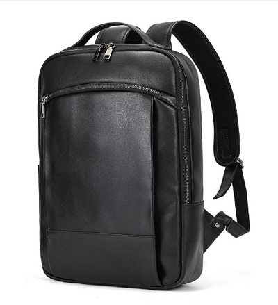 Bamburgh™ - Schwarzer Laptop-Rucksack aus Leder