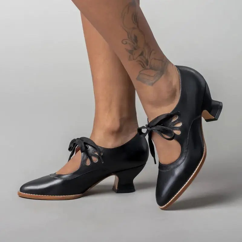 Angela - Orthopädische Sandalen mit Absatz aus Leder