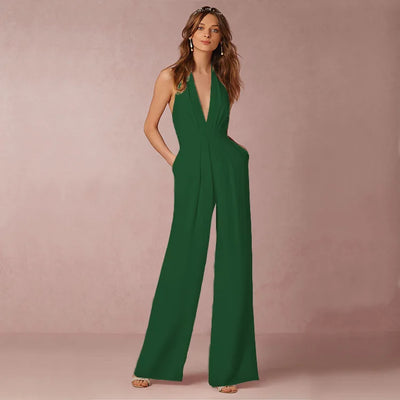 Aurélie™ - Eleganter Jumpsuit mit Neckholder und fließenden Falten