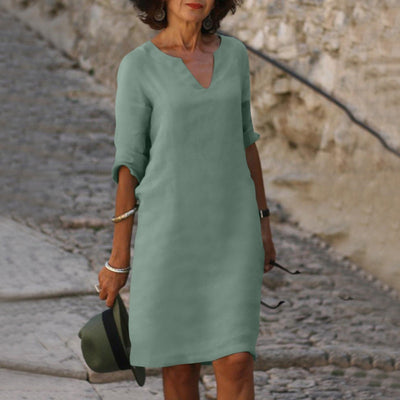 Charline™ - Zeitloses V-Ausschnitt-Kleid mit schmeichelnder Passform