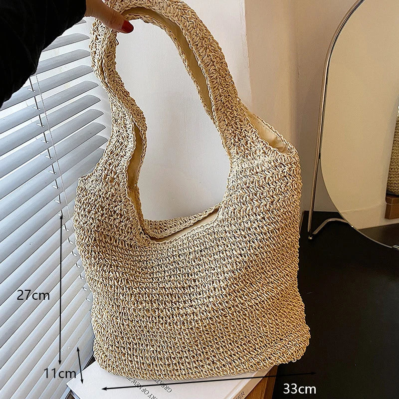 Mara™ - Strand Vintage Handmade Woven Shoulder Bag Raffia Rattan Shopping Bags Bohemian Ladies Summer Travel Vacation Casual Totes