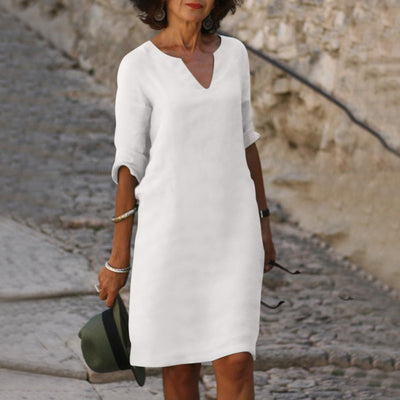 Charline™ - Zeitloses V-Ausschnitt-Kleid mit schmeichelnder Passform