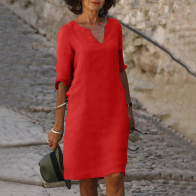 Charline™ - Zeitloses V-Ausschnitt-Kleid mit schmeichelnder Passform