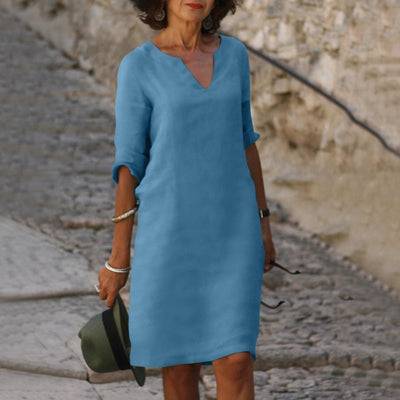 Charline™ - Zeitloses V-Ausschnitt-Kleid mit schmeichelnder Passform