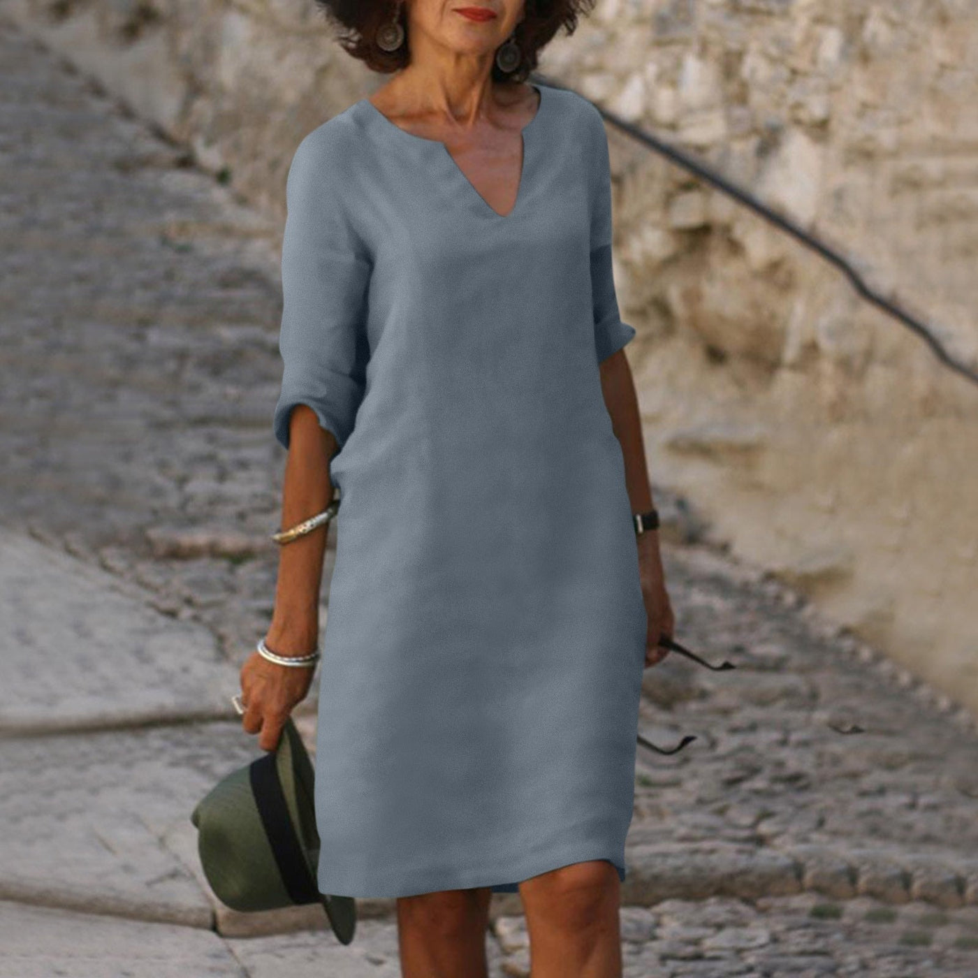 Charline™ - Zeitloses V-Ausschnitt-Kleid mit schmeichelnder Passform