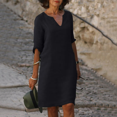 Charline™ - Zeitloses V-Ausschnitt-Kleid mit schmeichelnder Passform