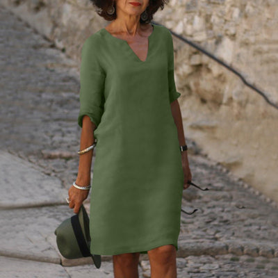 Charline™ - Zeitloses V-Ausschnitt-Kleid mit schmeichelnder Passform