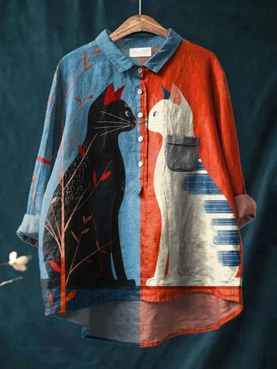 Thalia™ - Katzen-Kunst-Shirt