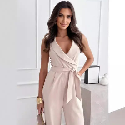 Julietta™ - Eleganter Wickel-Jumpsuit mit geknotetem Gürtel