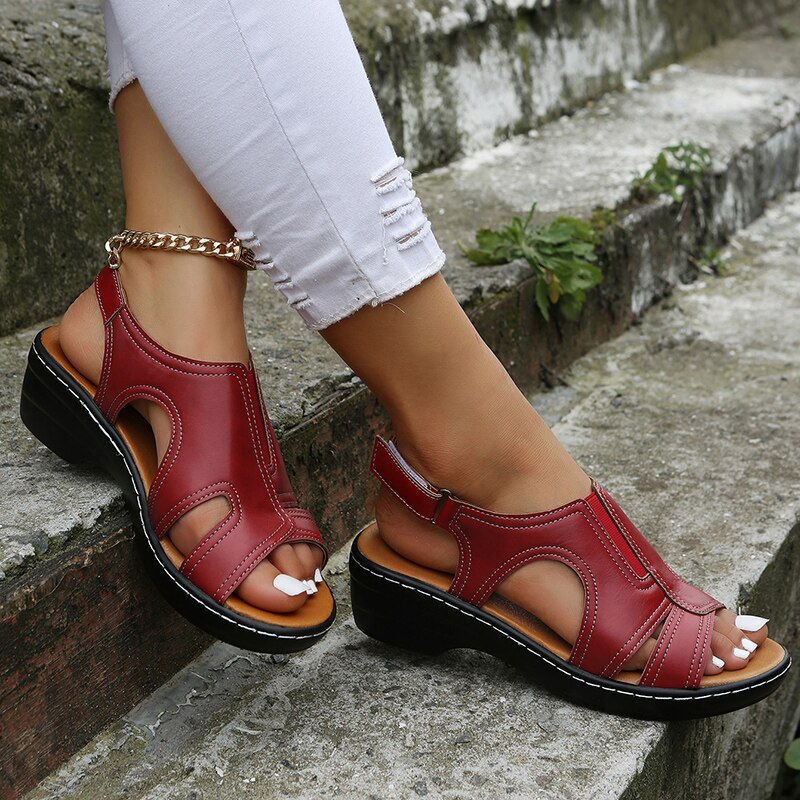 Jolie - Orthopädische Ledersandalen