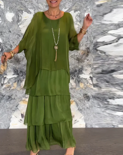 Caroline™ -  Lockeres Maxikleid mit Rundhalsausschnitt
