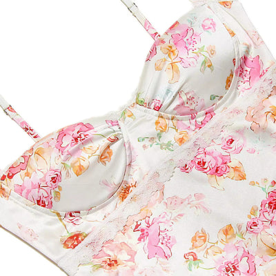 Lucy™ - Maxikleid aus Satin mit Blumenmusters