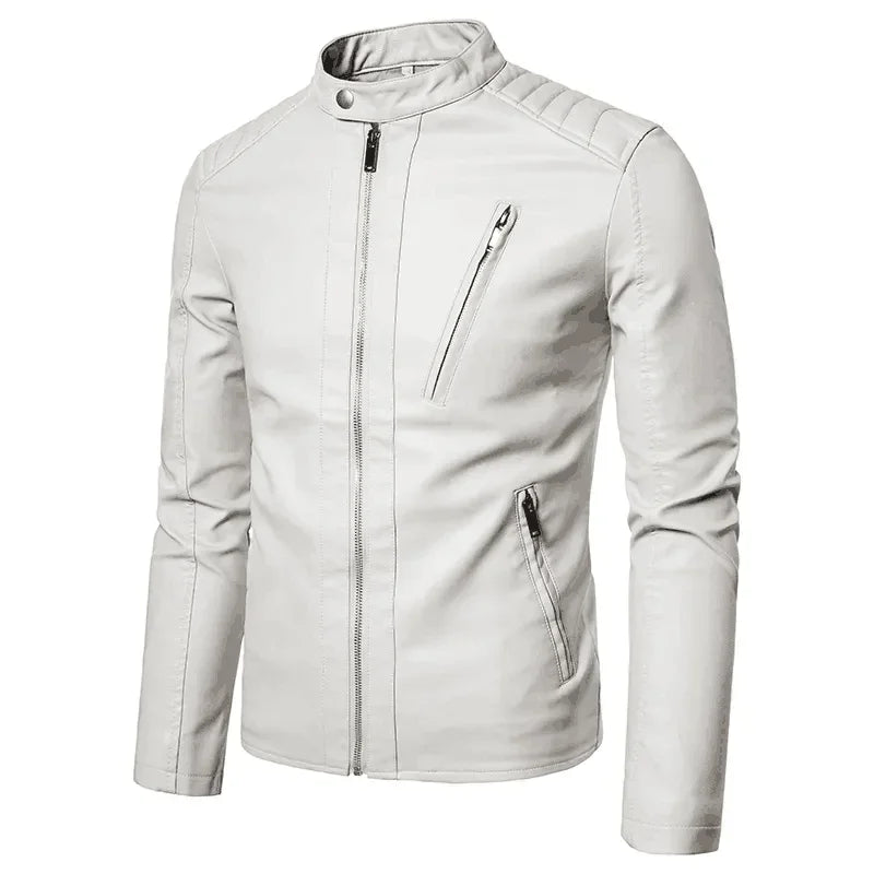 Hayward™ - Weiß Lederjacke