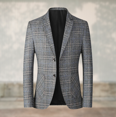 Herren - Klassischer karierter Vintage-Blazer mit Knopfverschluss für Herren