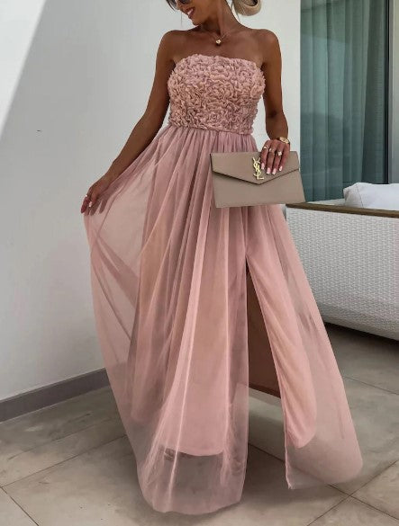 Esra™ - Fließendes Maxikleid mit einer Schulterpartie