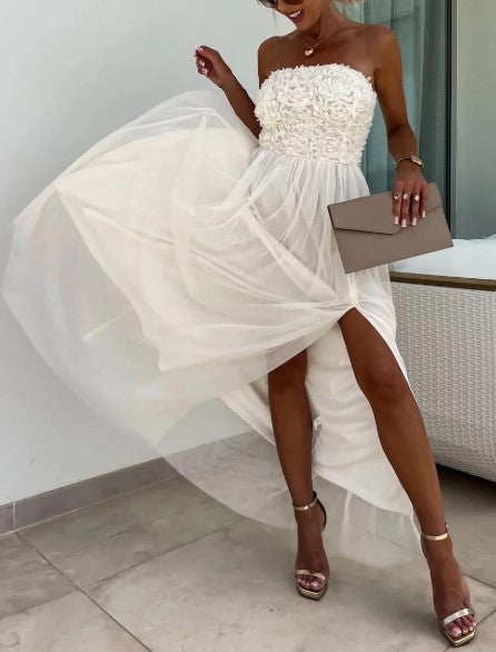 Esra™ - Fließendes Maxikleid mit einer Schulterpartie