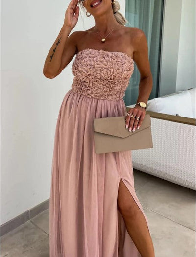 Esra™ - Fließendes Maxikleid mit einer Schulterpartie