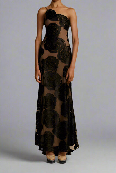 Fabienne™ - Ein-Schulter-Maxikleid mit Blumenmuster