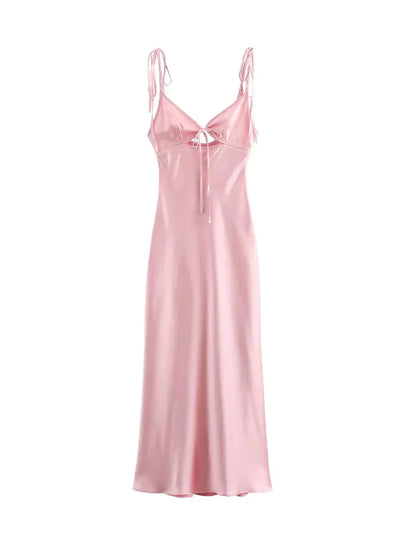 Ayla™ - Ärmelloses Satin Maxikleid